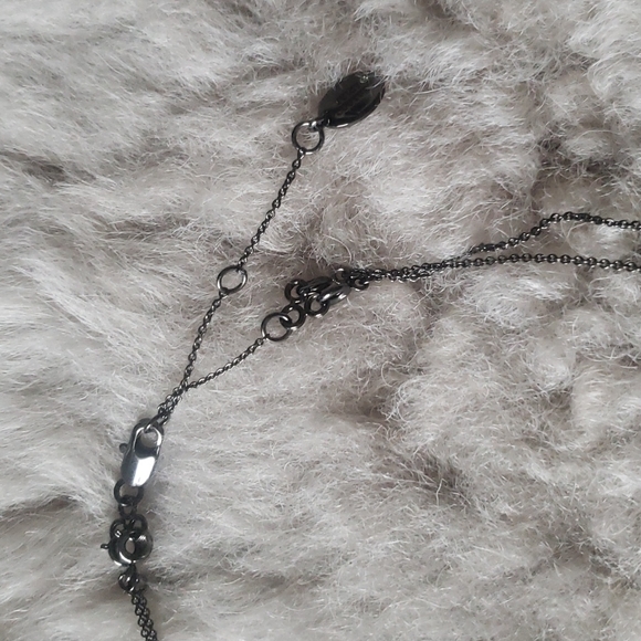 Juicy Couture Double Layer Hematite Star and Heart Crystal Pave Necklace - Picture 9 of 11